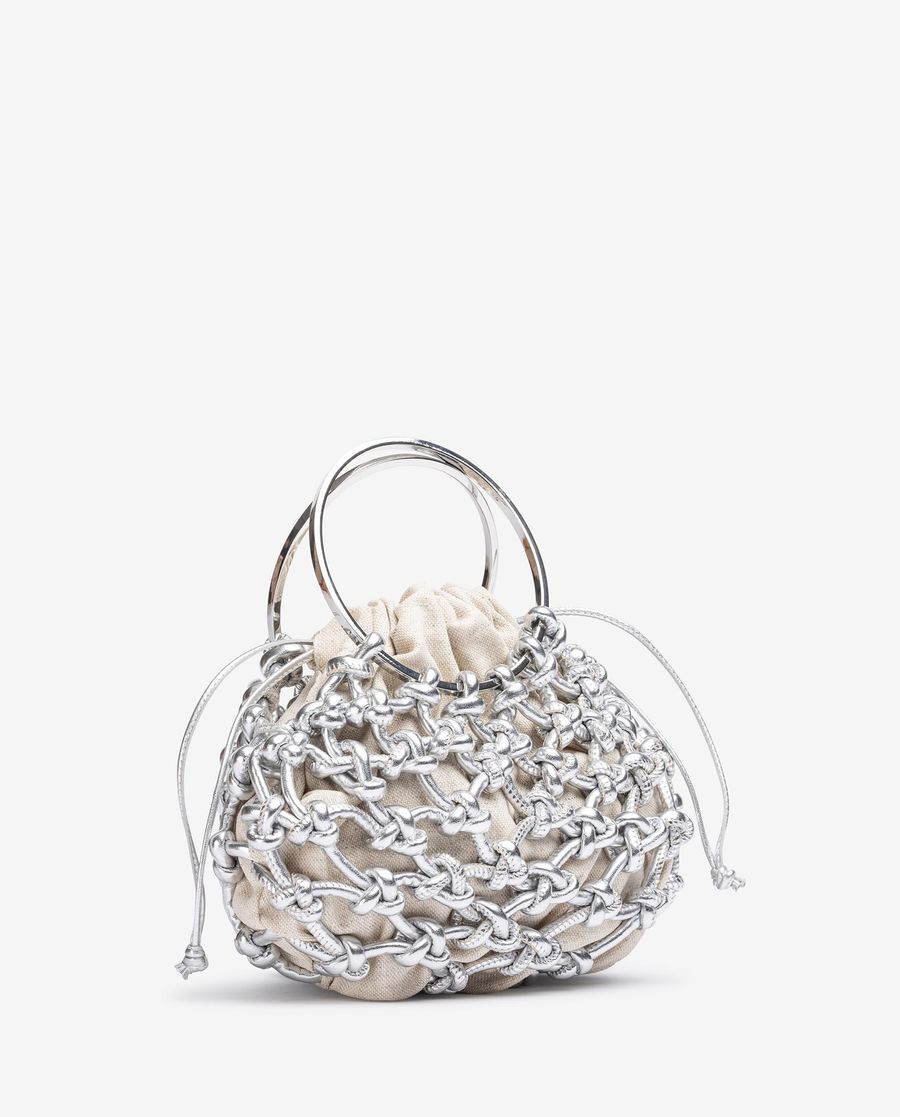 Unisa Mujer Bolso pequeño con nudos artesanales - Plata