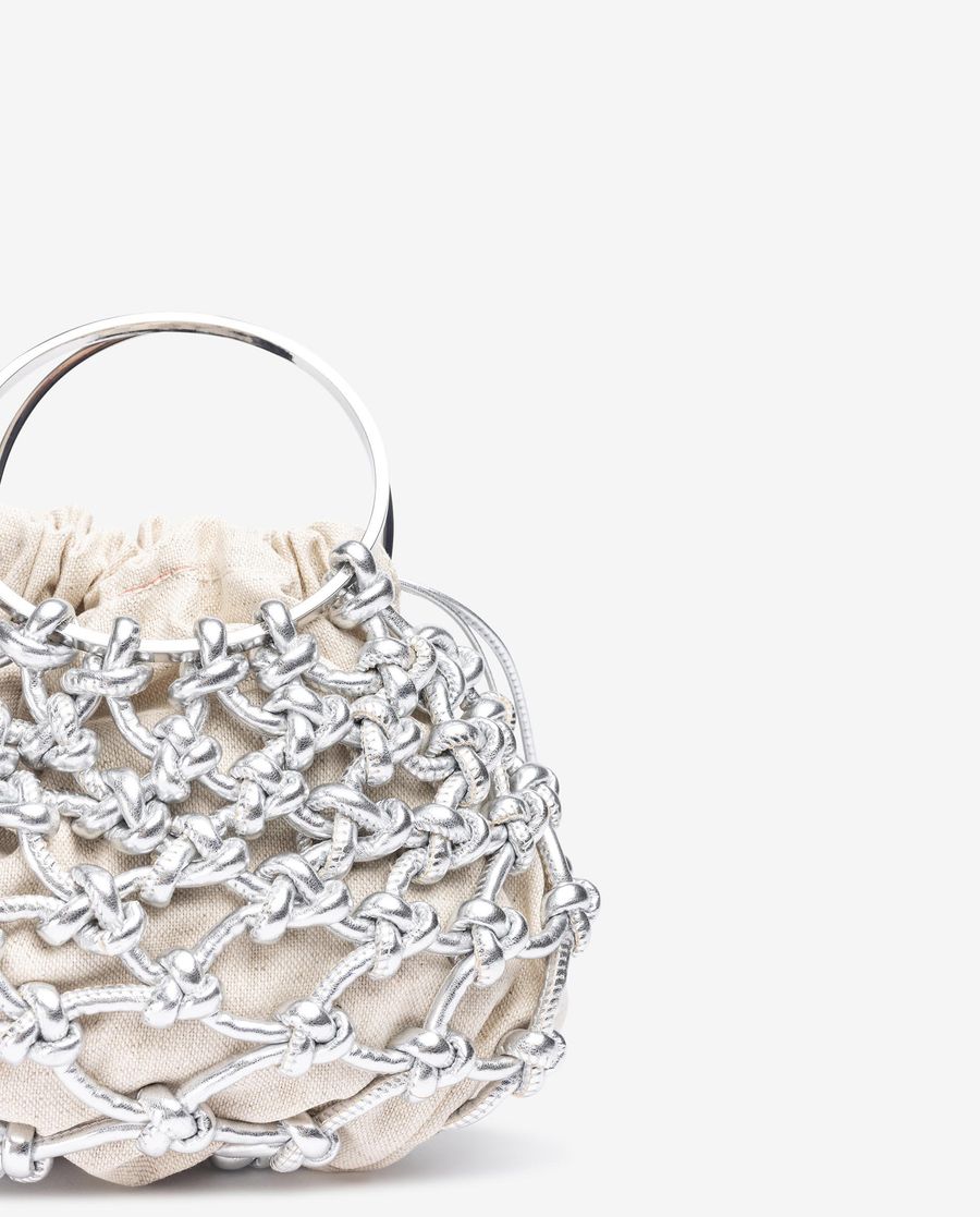 Unisa Mujer Bolso pequeño con nudos artesanales - Plata