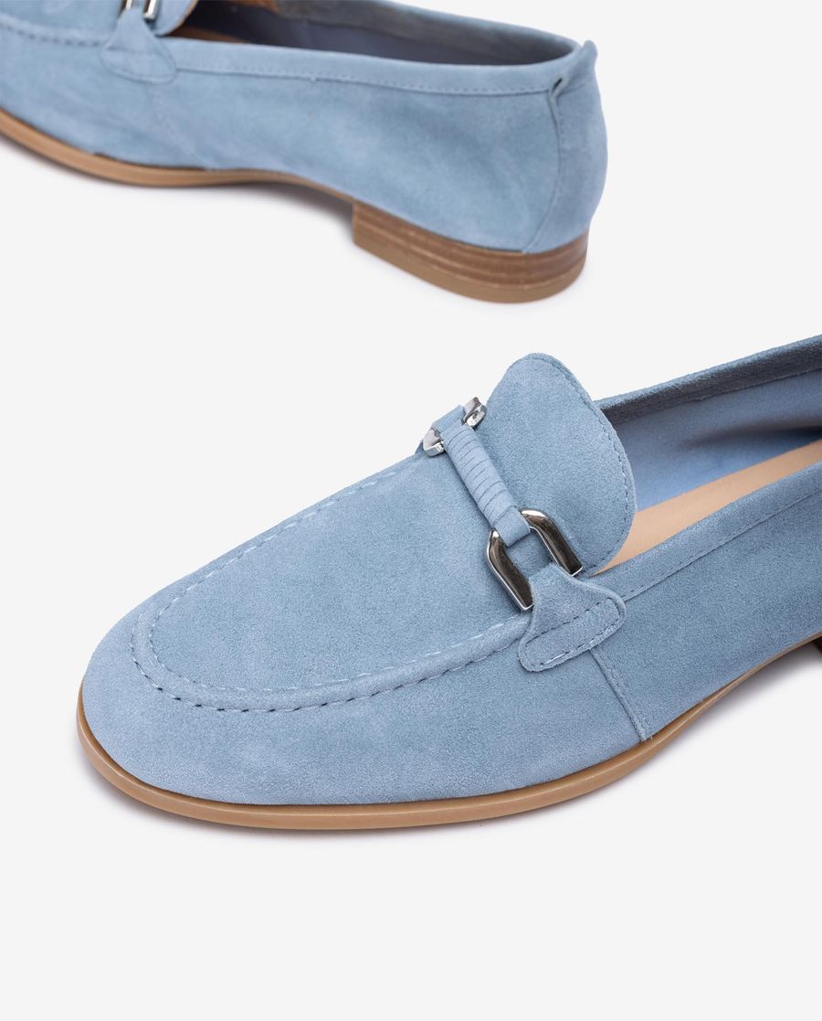 Unisa Mujer Mocasín con adorno de piel al tono - Azul