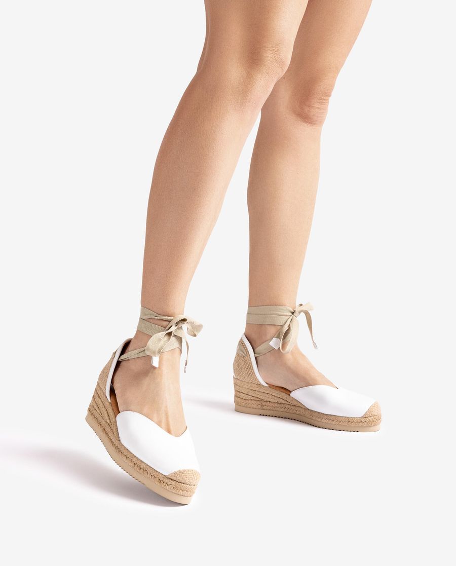 Unisa Mujer Alpargata baja con cordones - Blanco