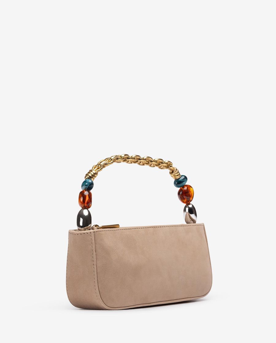 Unisa Mujer Bolso de mano con asa trenzada y adorno - Beige