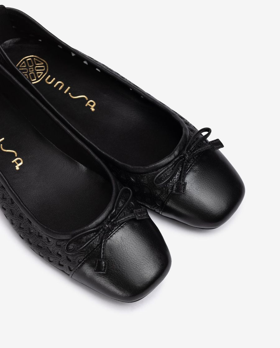 Unisa Mujer Bailarina de punta cuadrada con picados - Negro