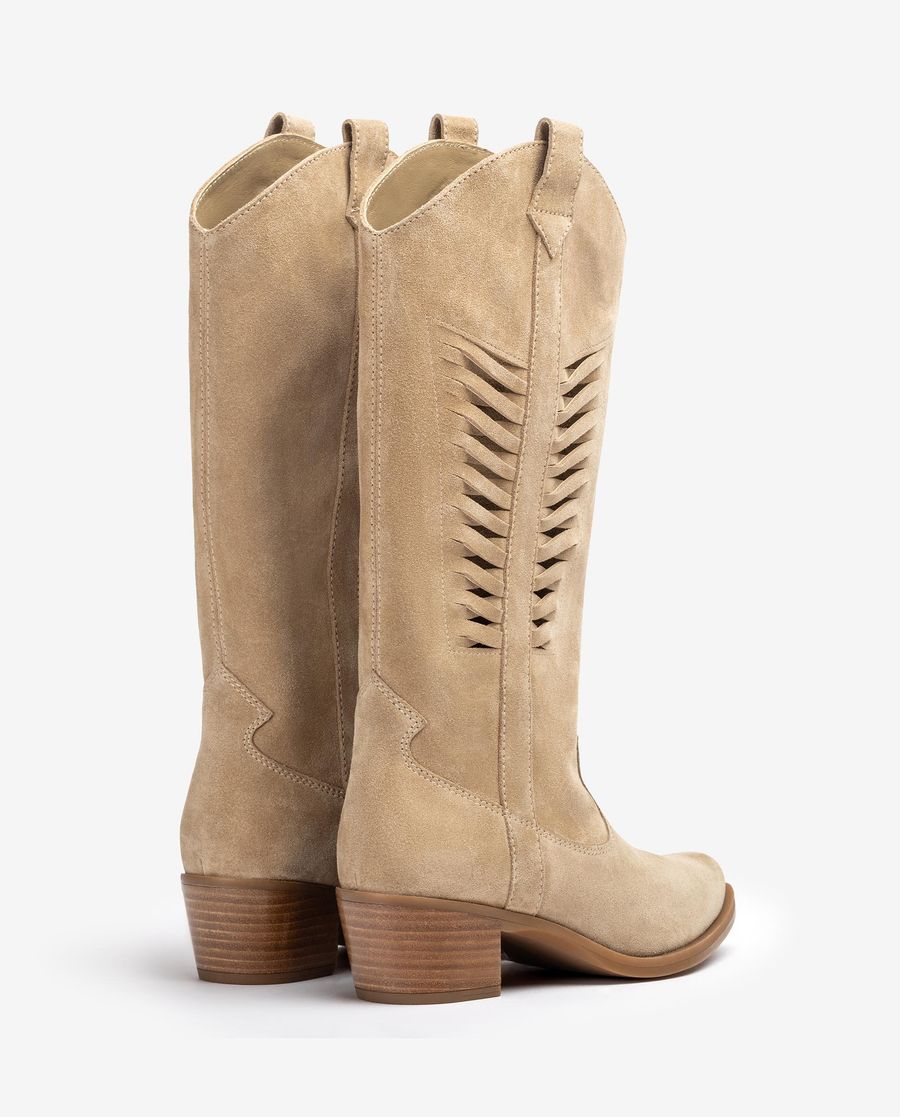 Unisa Mujer Bota cowboy con detalle en la caña - Beige