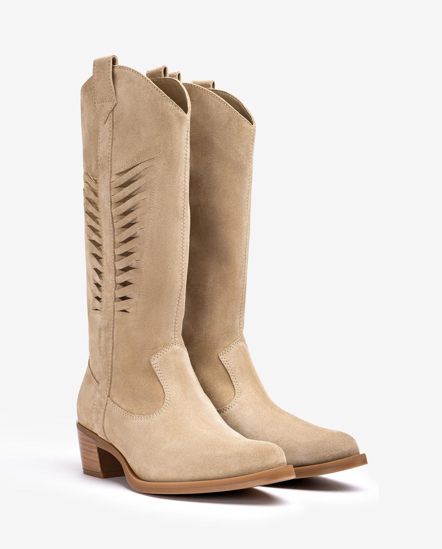 Unisa Mujer Bota cowboy con detalle en la caña - Beige