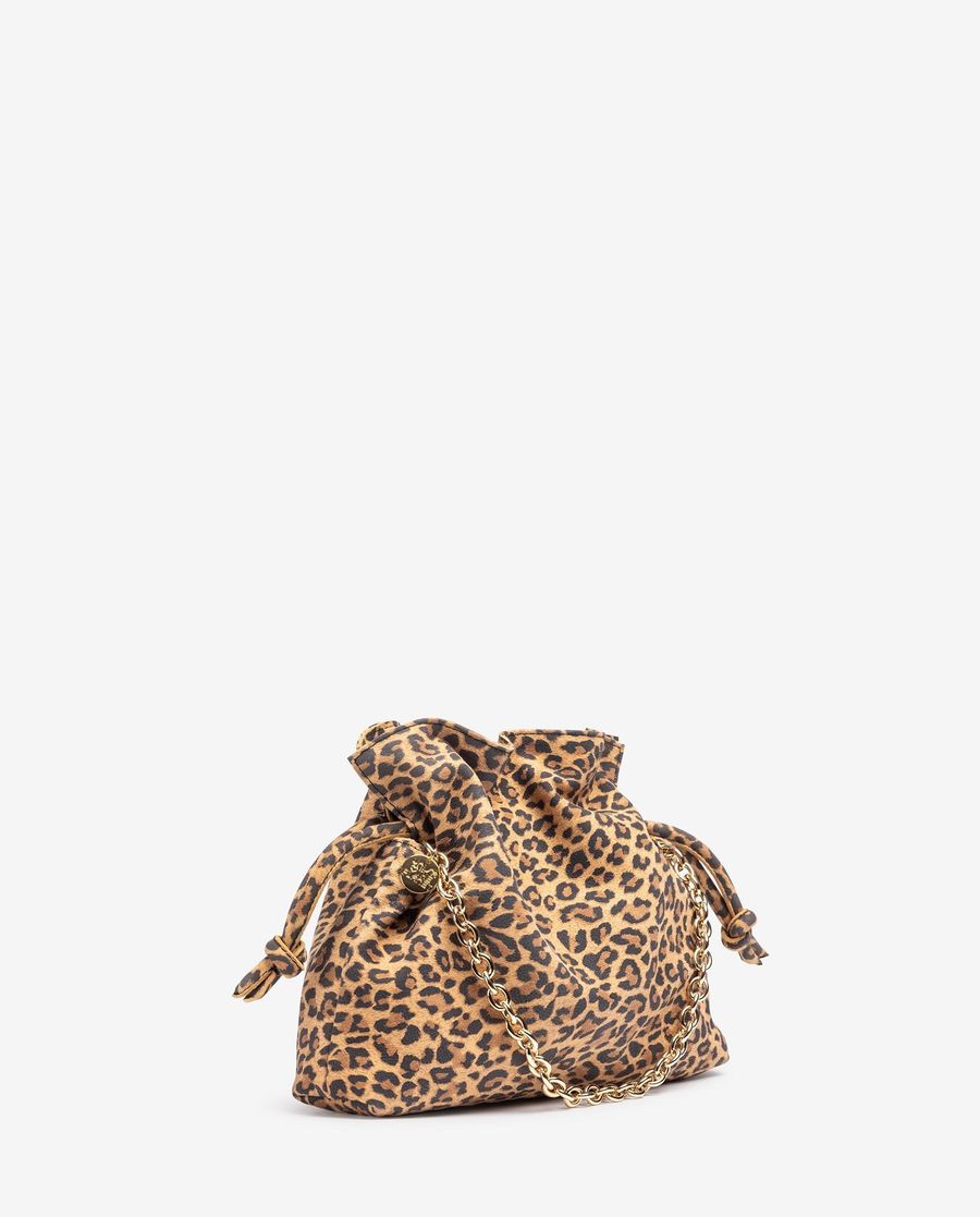 Unisa Mujer Bolso fruncido animal print - Marrón
