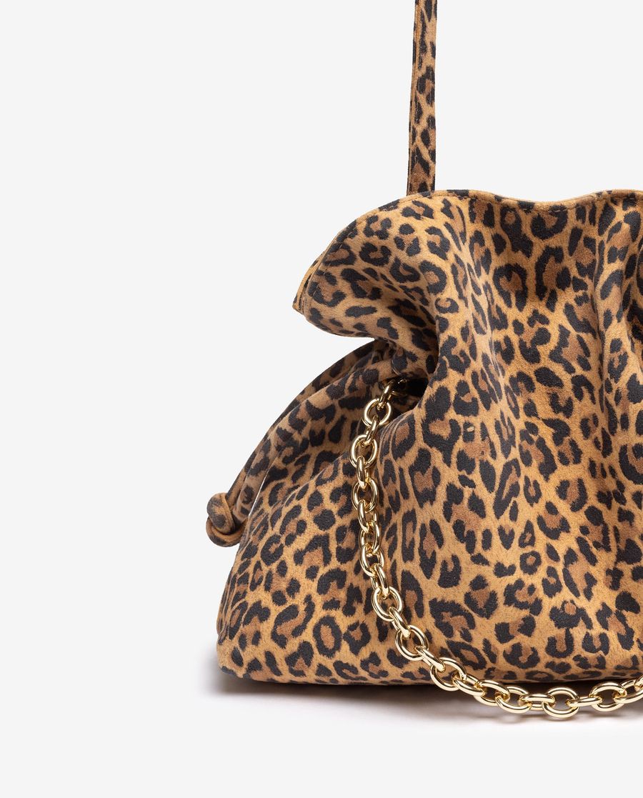Unisa Mujer Bolso fruncido animal print - Marrón