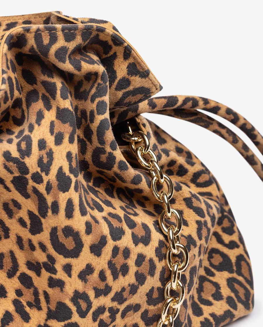 Unisa Mujer Bolso fruncido animal print - Marrón