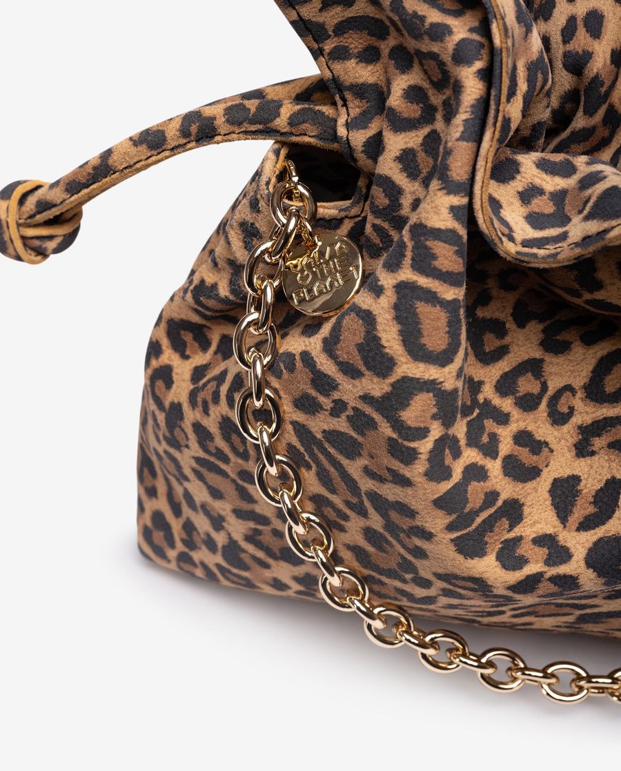 Unisa Mujer Bolso fruncido animal print - Marrón