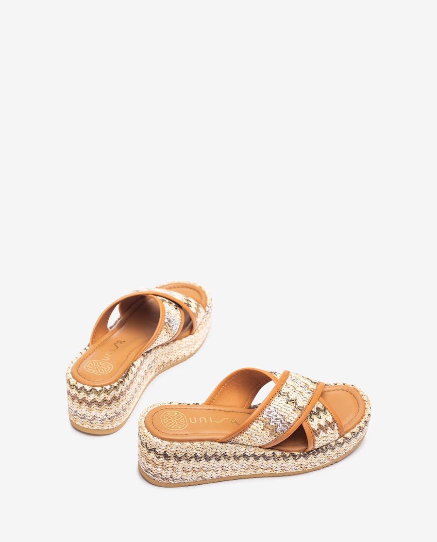 Unisa Mujer Sandalia de tiras anchas de rafia - Dese / Canne
