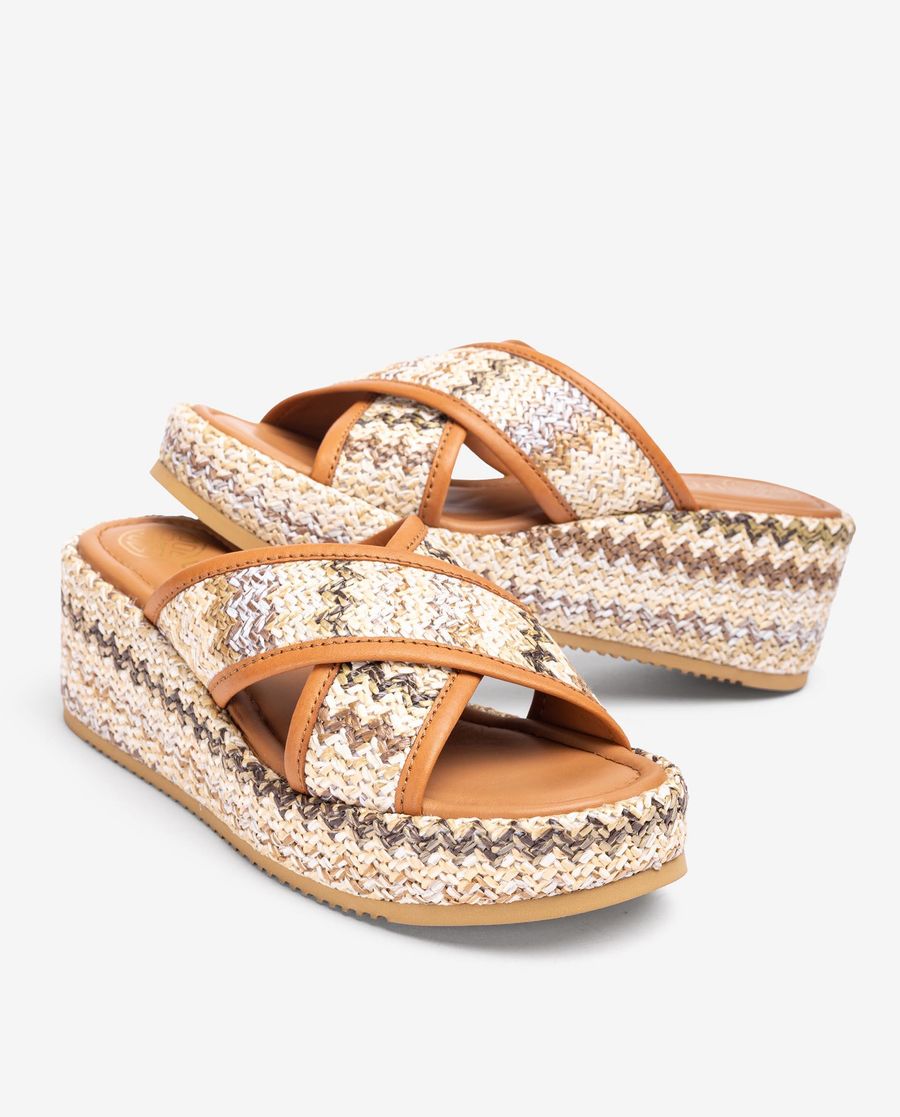 Unisa Mujer Sandalia de tiras anchas de rafia - Dese / Canne
