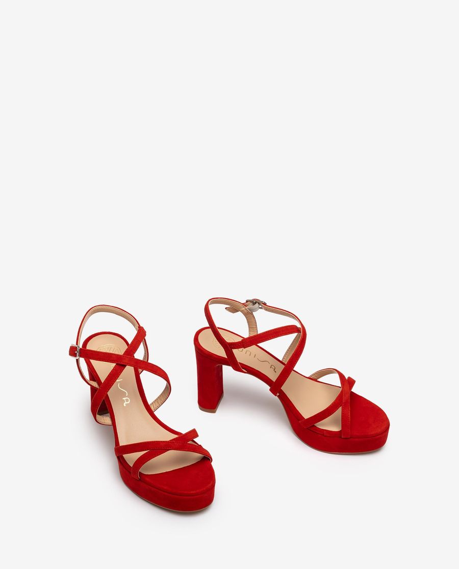 Unisa Mujer Sandalia de vestir con plataforma - Rojo