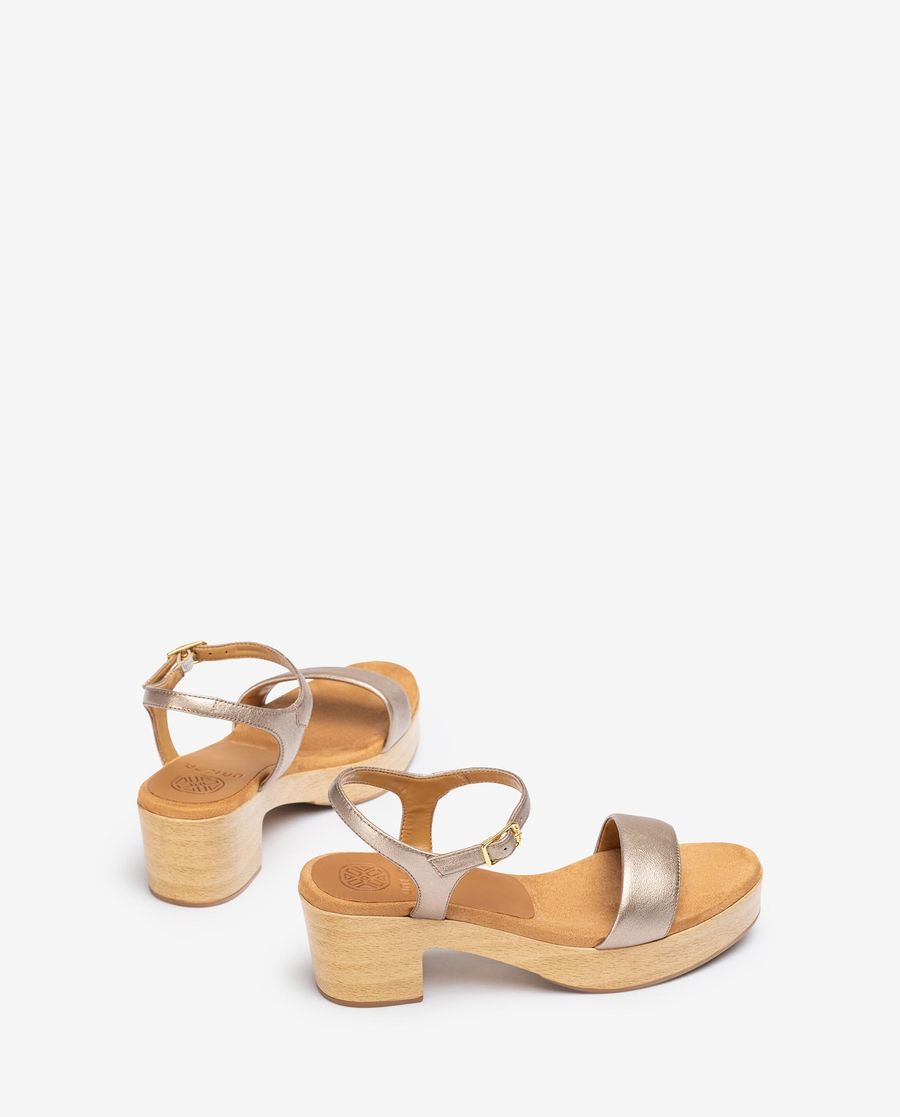Unisa Mujer Sandalia bloque efecto madera - Bronce