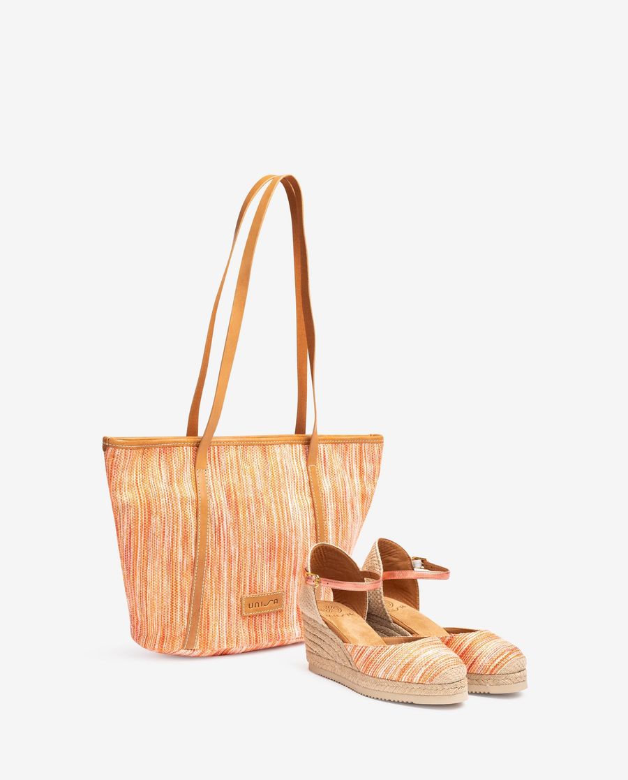 Unisa Mujer Bolso shopper en tejido jarapa - Rojo