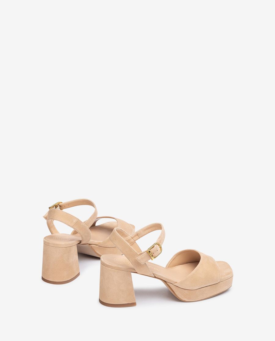 Unisa Mujer Sandalia de tacón bajo y plataforma - Beige