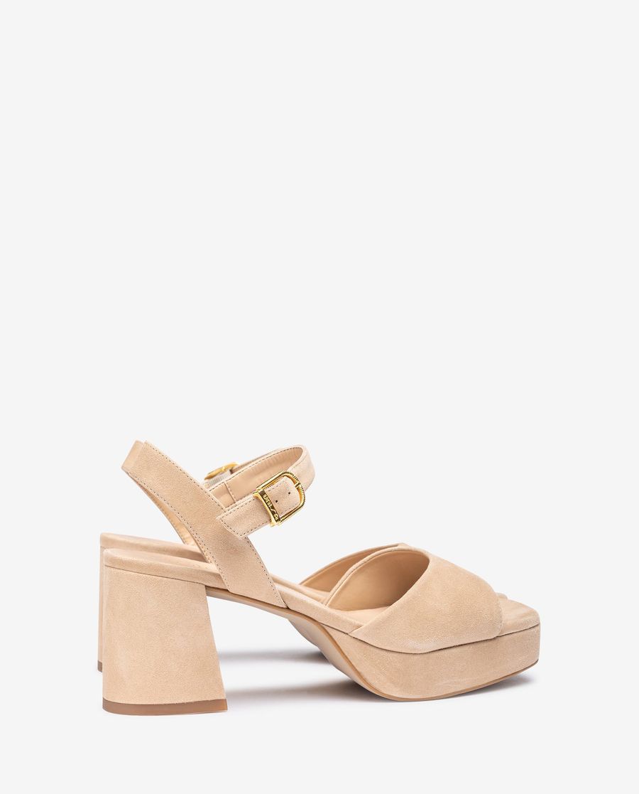 Unisa Mujer Sandalia de tacón bajo y plataforma - Beige