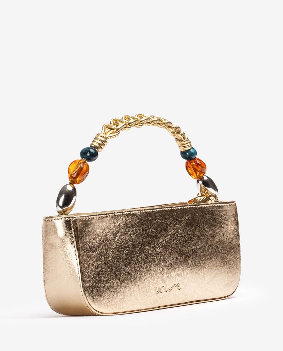 Unisa Mujer Bolso de mano con asa trenzada y adorno - Oro