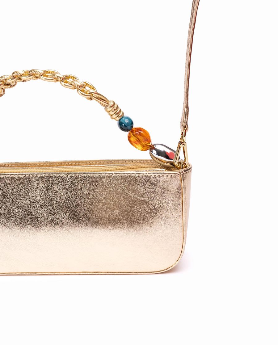 Unisa Mujer Bolso de mano con asa trenzada y adorno - Oro