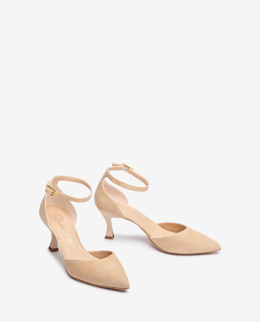 Unisa Mujer Pala-talón con tacón pintado - Beige