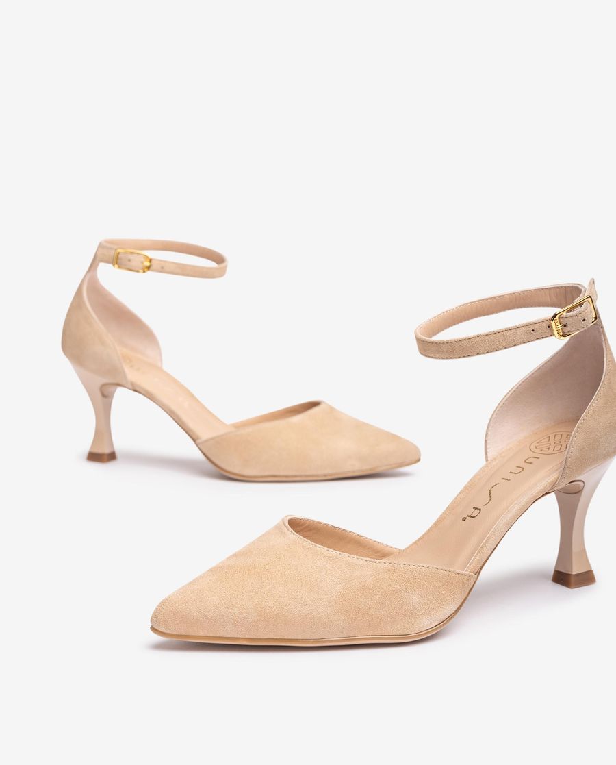 Unisa Mujer Pala-talón con tacón pintado - Beige