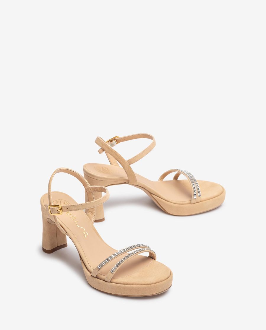 Unisa Mujer Sandalia de vestir con cristales - Beige