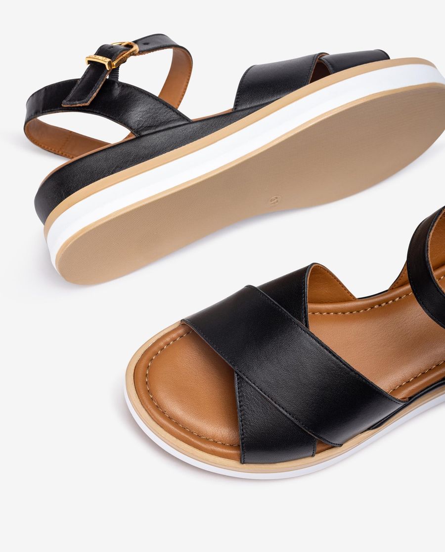 Unisa Mujer Sandalia de tiras cruzadas  - Negro