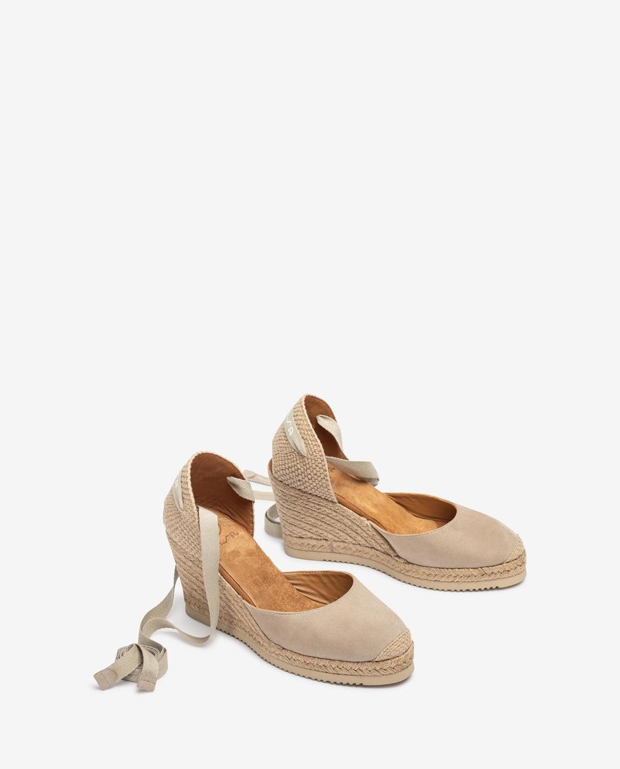 Unisa Mujer Alpargata anudada en ante - Beige