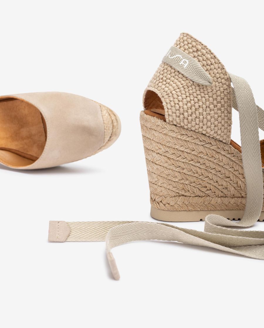 Unisa Mujer Alpargata anudada en ante - Beige