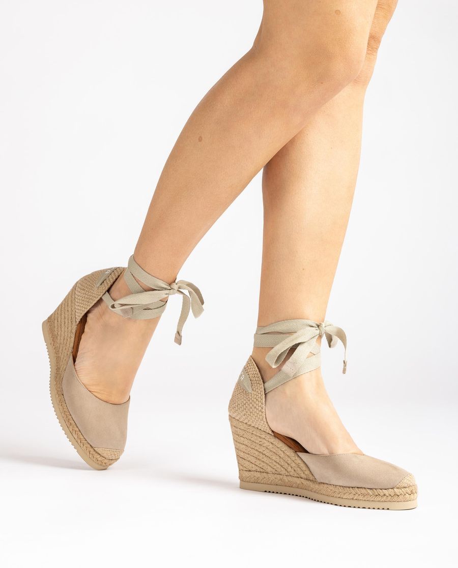 Unisa Mujer Alpargata anudada en ante - Beige
