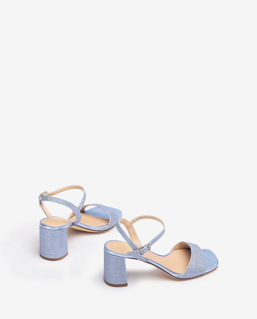 Unisa Mujer Sandalia en tejido brillante - Azul