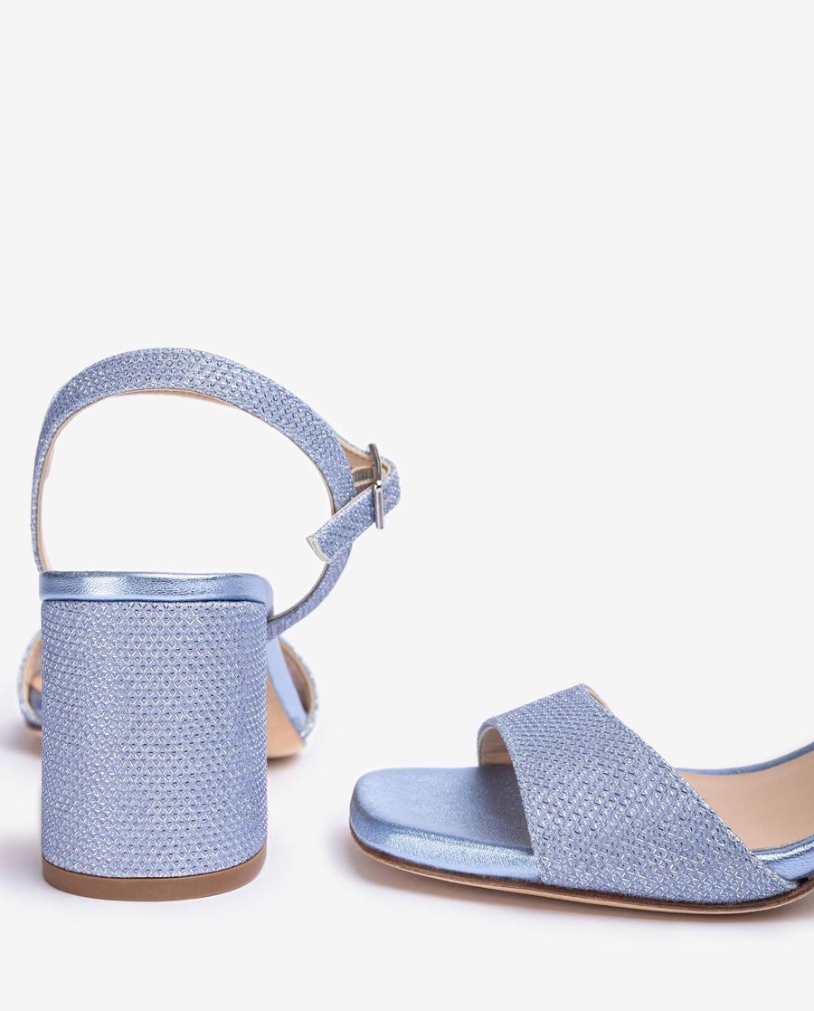 Unisa Mujer Sandalia en tejido brillante - Azul