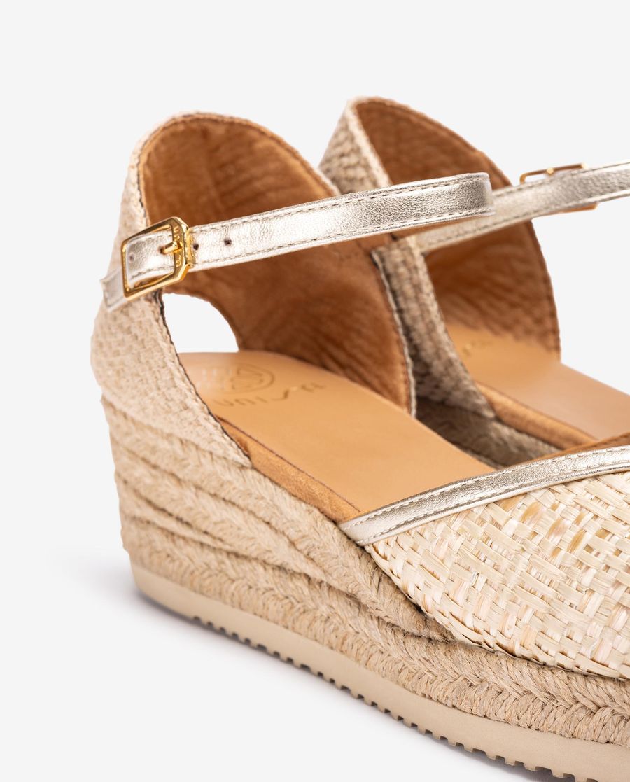 Unisa Mujer Alpargata con pala de rafia - Beige