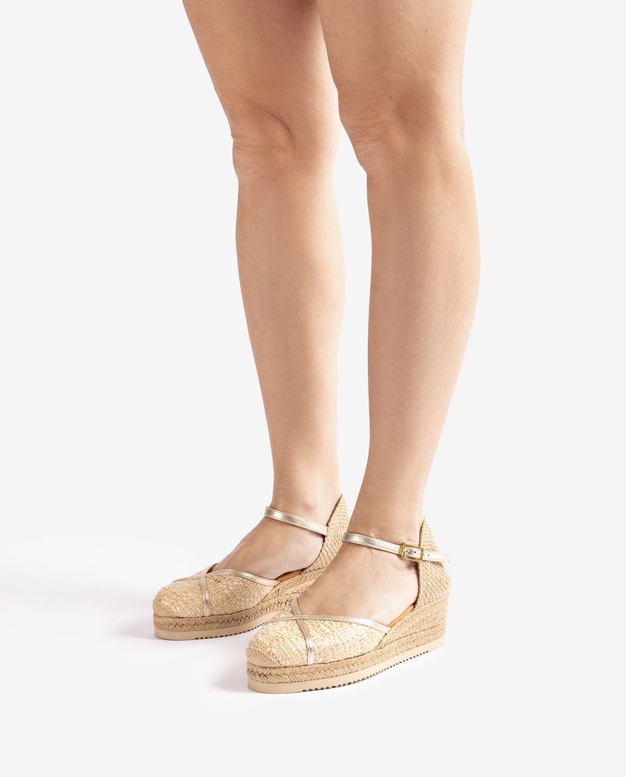 Unisa Mujer Alpargata con pala de rafia - Beige