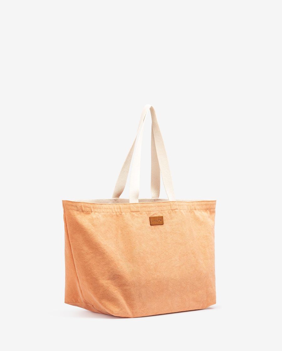 Unisa Mujer Maxi bolso de playa con tejido reciclado - Naranja