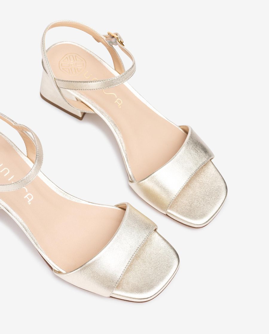 Unisa Mujer Sandalia con tacón ancho - Oro
