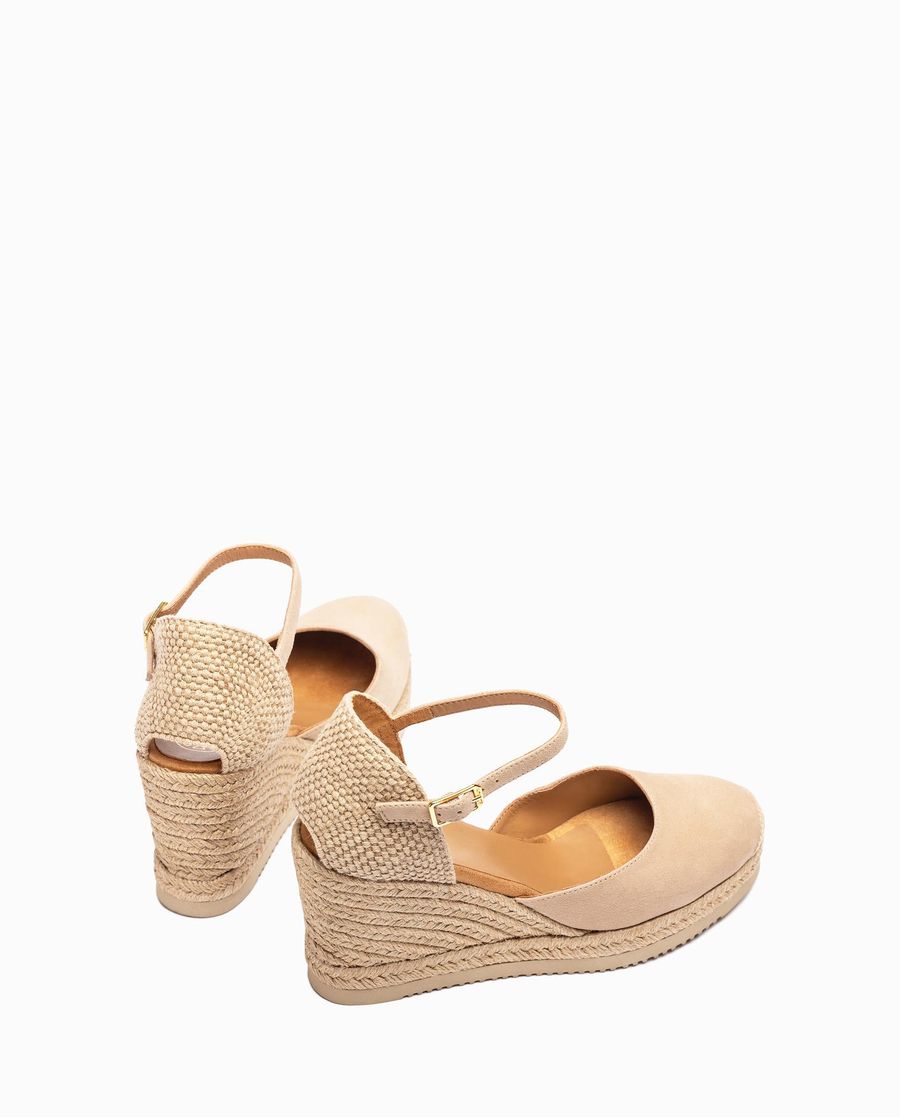 Unisa Mujer Alpargata de cuña alta en ante - Beige