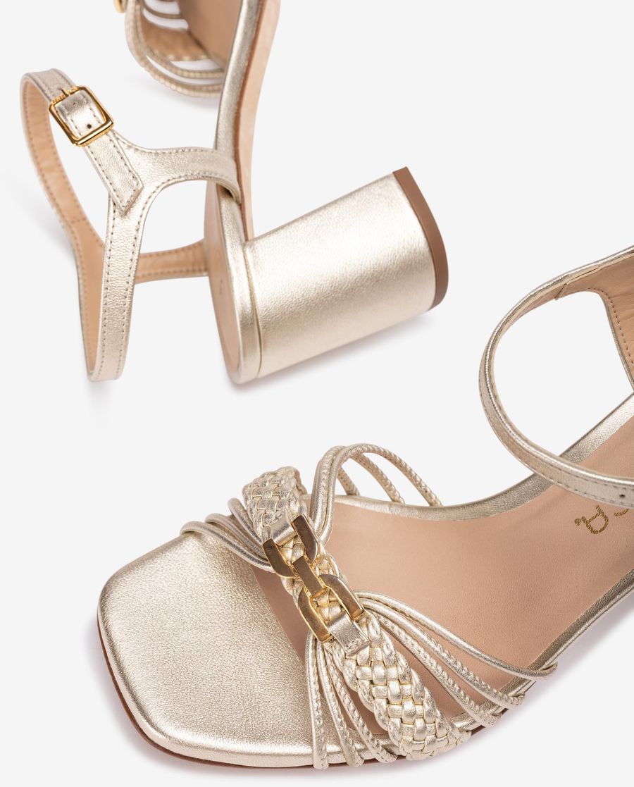Unisa Mujer Sandalia con tira trenzada - Oro
