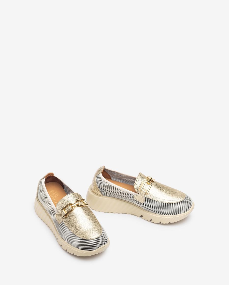 Unisa Mujer Mocasín de rejilla - Oro