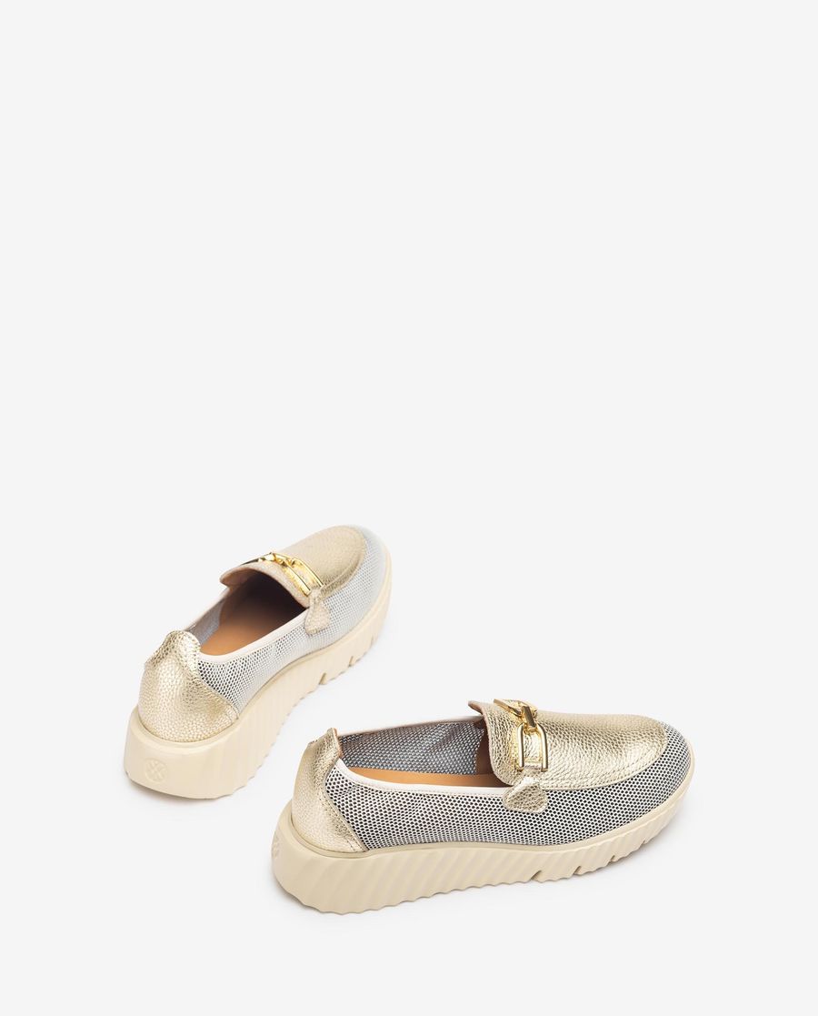 Unisa Mujer Mocasín de rejilla - Oro