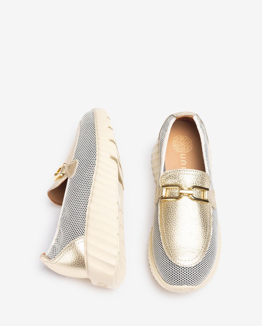 Unisa Mujer Mocasín de rejilla - Oro