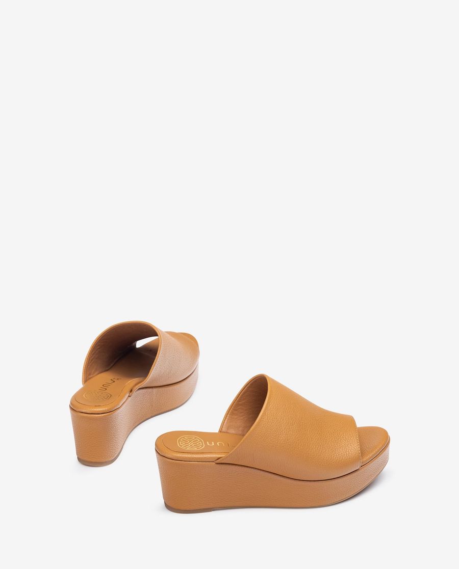 Unisa Mujer Sandalia mule fabricada en piel - Marrón