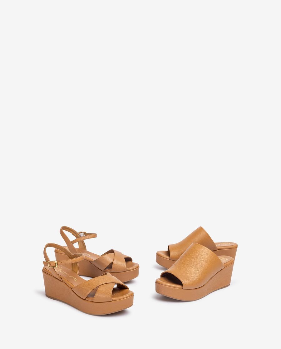 Unisa Mujer Sandalia mule fabricada en piel - Marrón