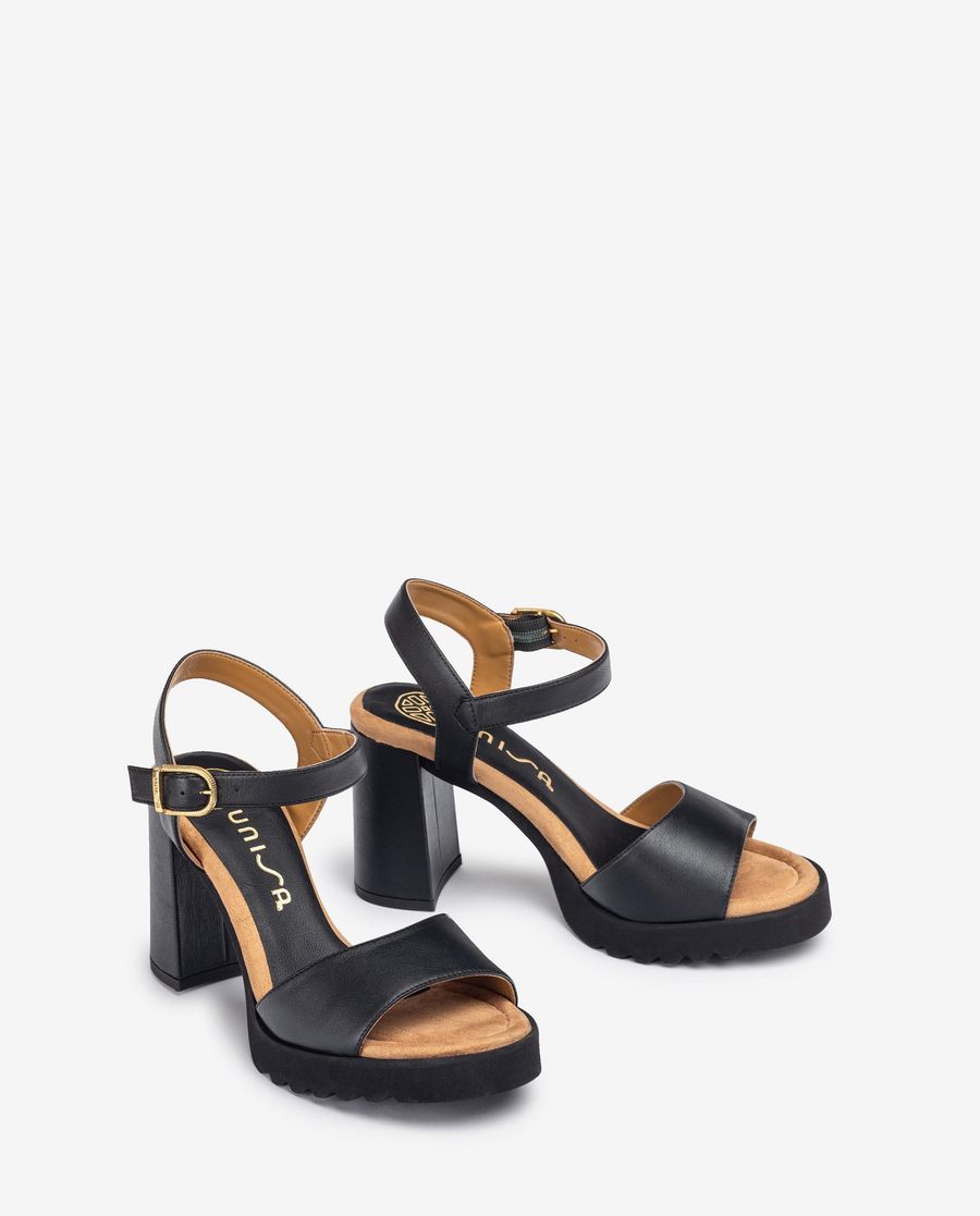 Unisa Mujer Sandalia SuperLight de tacón alto - Negro