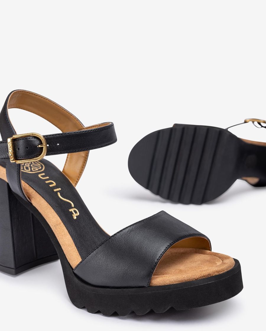 Unisa Mujer Sandalia SuperLight de tacón alto - Negro