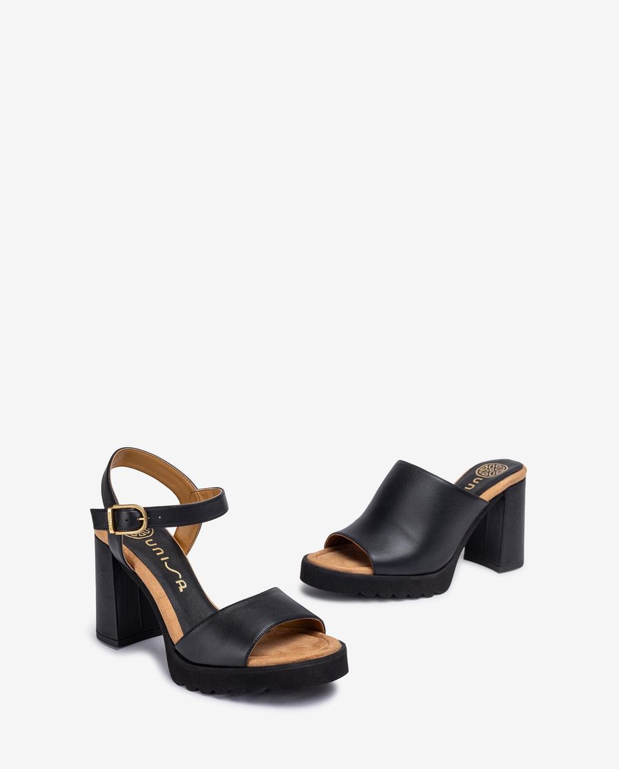 Unisa Mujer Sandalia SuperLight de tacón alto - Negro