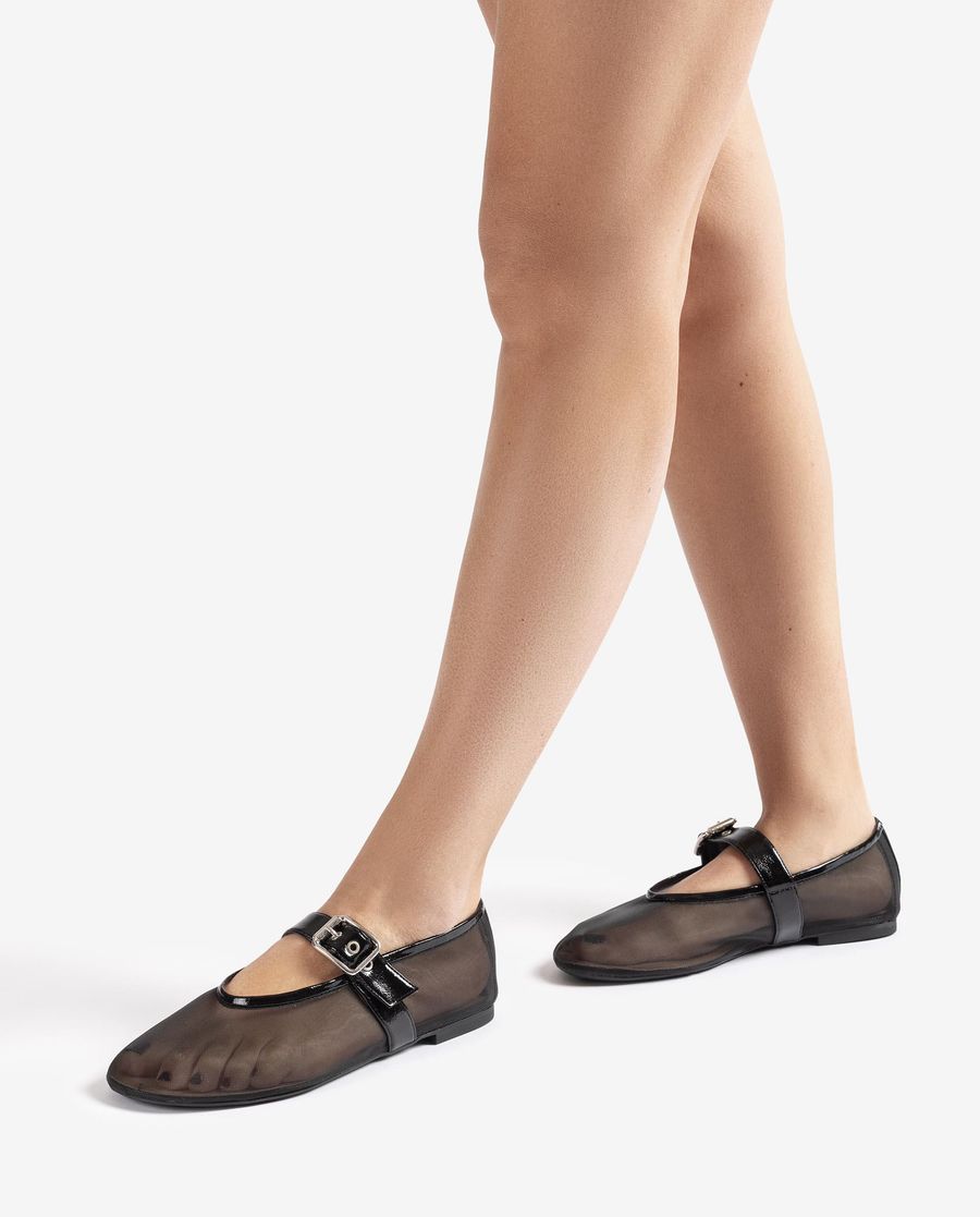Unisa Mujer Bailarina de rejilla - Negro