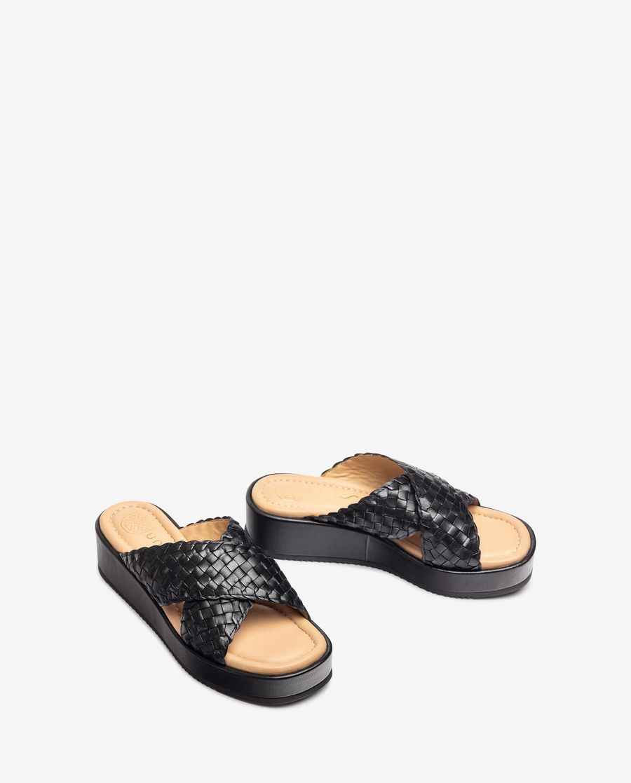 Unisa Mujer Sandalia con tiras anchas trenzadas - Negro