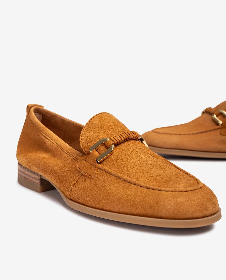 Unisa Mujer Mocasín con adorno de piel al tono - Marrón