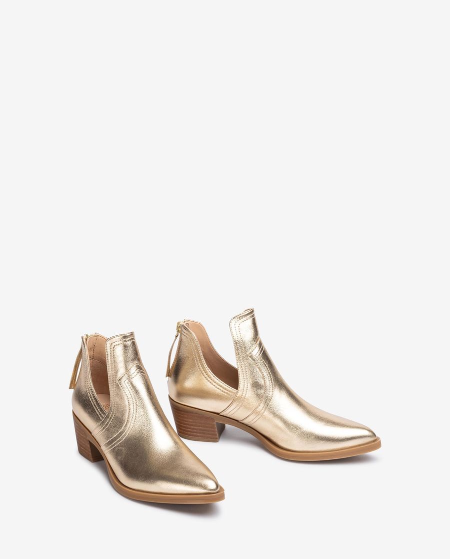 Unisa Mujer Botín cowboy cut-out - Oro