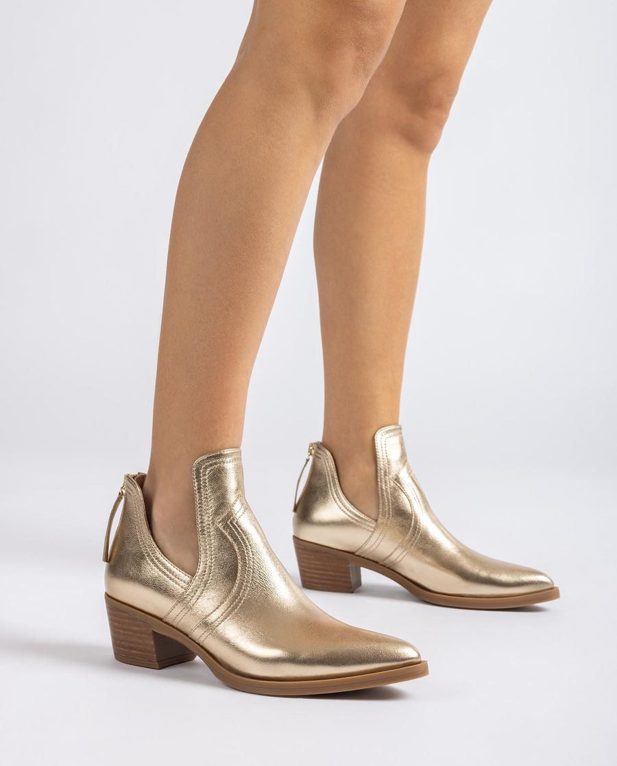 Unisa Mujer Botín cowboy cut-out - Oro
